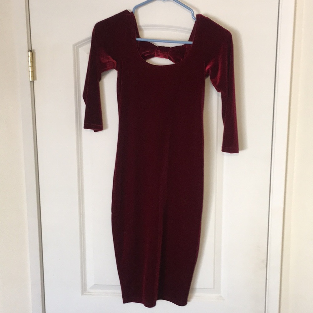 Urban Outfitters wine colored velvet dress